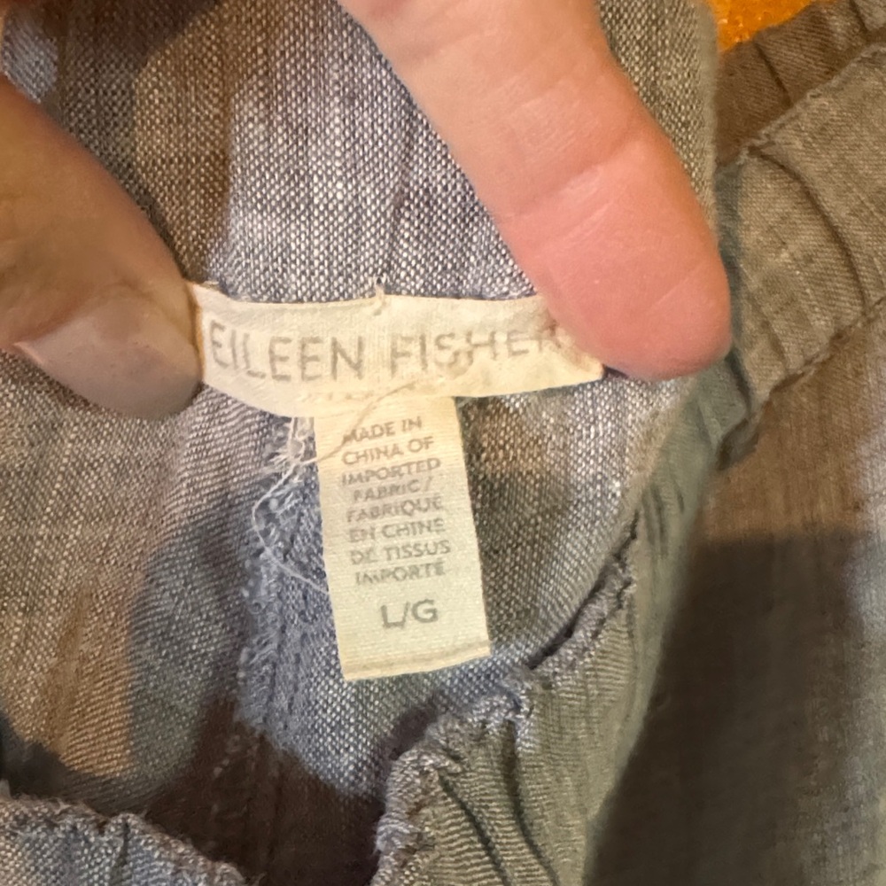 Eileen Fisher Blue Linen Capris - Picture 2 of 2